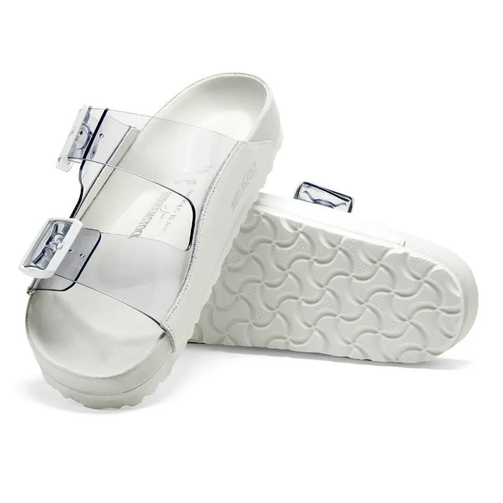 Manolo Blahnik X Birkenstock Women's Arizona Pvc Slide Sandals In White Size 35